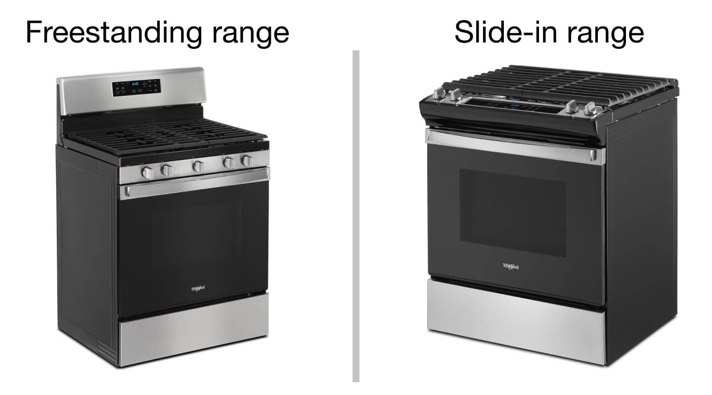 Freestanding range next to a slide-in range