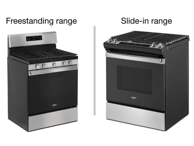 Freestanding range next to a slide-in range