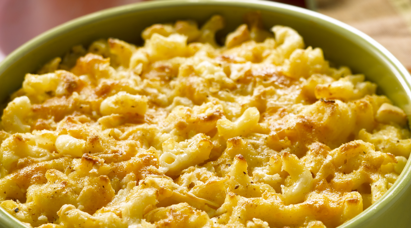 A bowl of macaroni and cheese