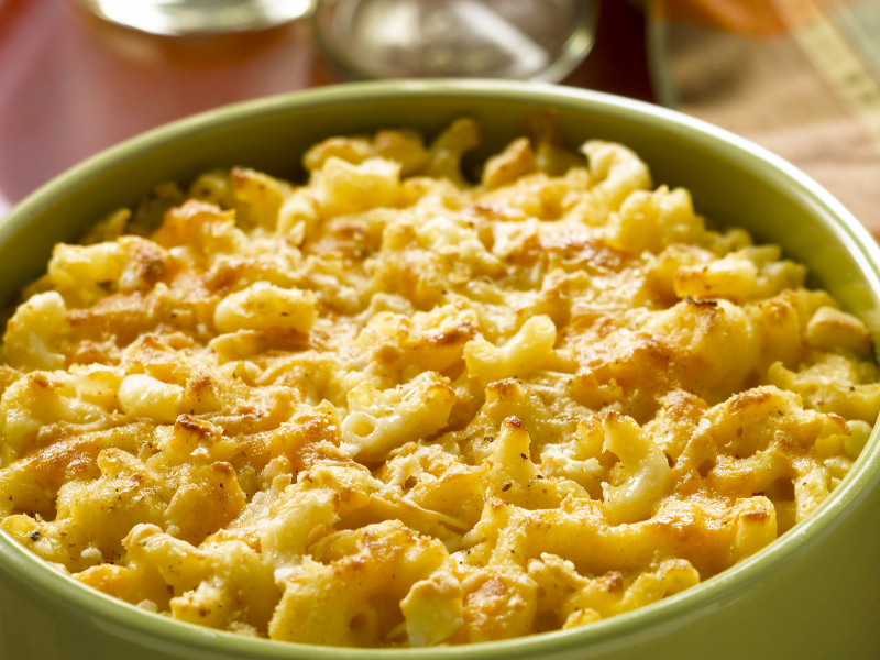 A bowl of macaroni and cheese
