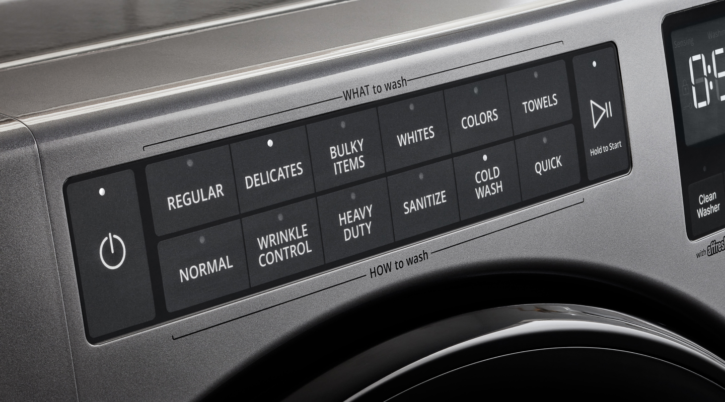 Various cycle options on a Whirlpool® washing machine