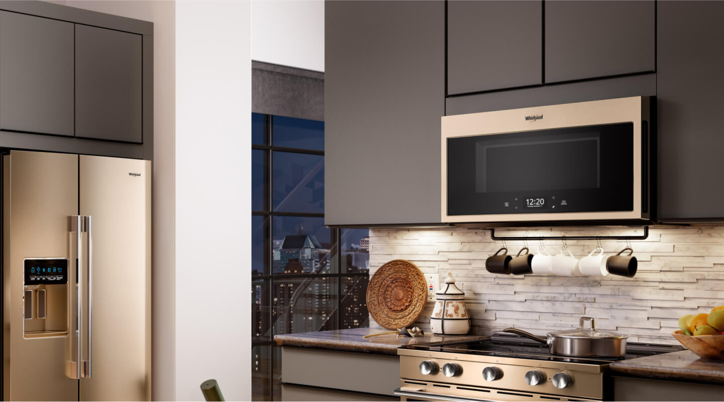 Whirlpool® appliances in a modern kitchen