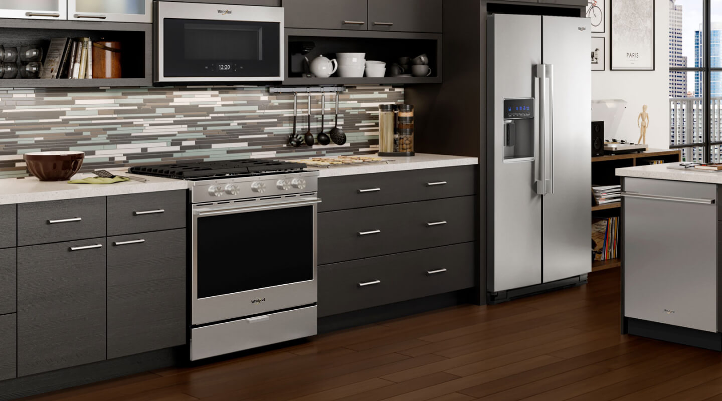 A Whirlpool® oven in a modern kitchen.