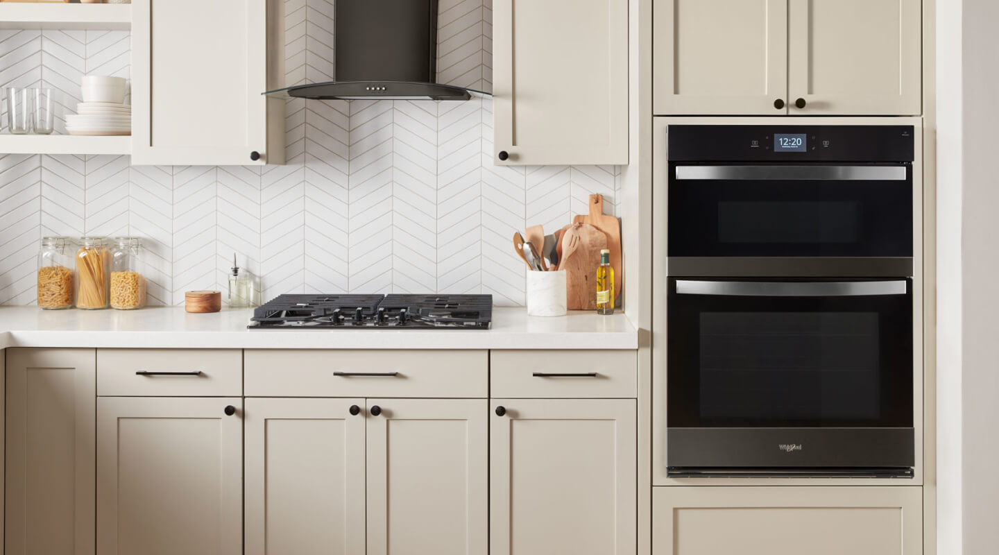 A kitchen with a microwave oven combo