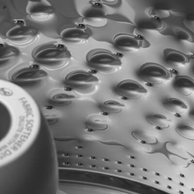 Close-up image of the inside of a washer drum