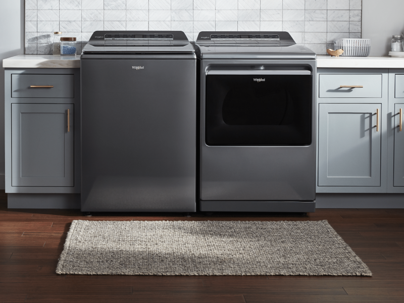 Whirlpool® washer and dryer set in laundry room