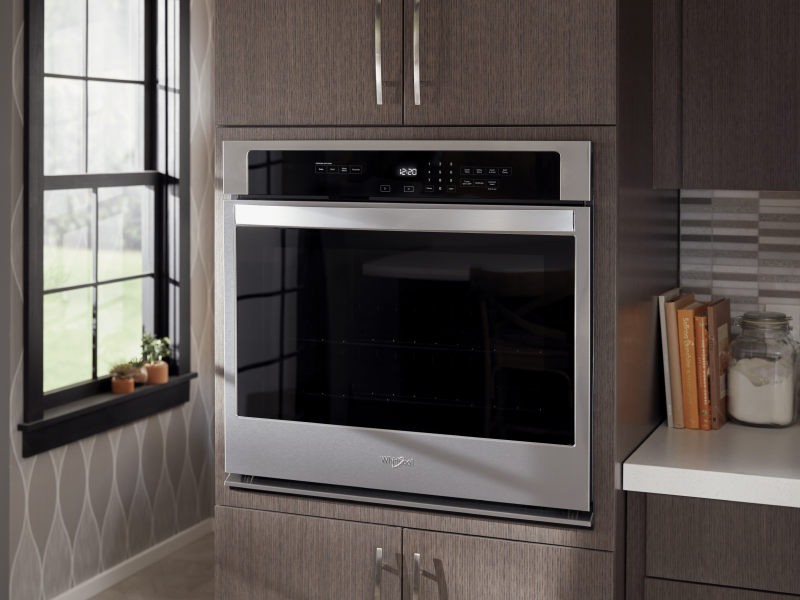Black and silver Whirlpool oven