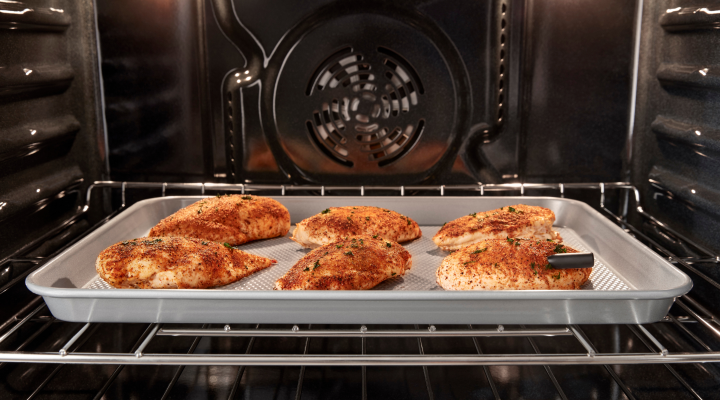 Chicken breasts baking in the oven 