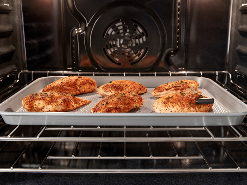 Chicken breasts baking in the oven 