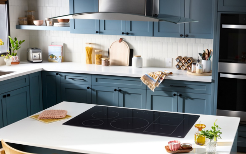 Modern kitchen with a glass electric stovetop