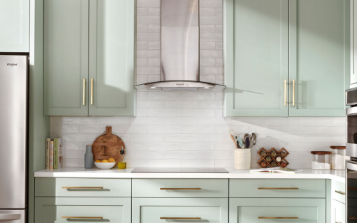 Range hood in a sleek, modern kitchen