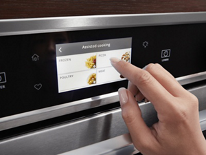 Selecting options on smart oven touchscreen