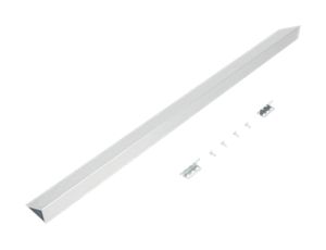 Slide-in Range Rear Filler Kit, Stainless Steel, with (1) triangular fill strip, (2) mounting brackets, and two screws
