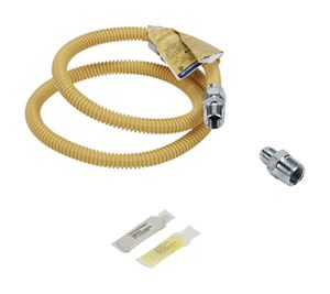 4' Gas Dryer Connector with 3 fittings, sealant, and leak detector