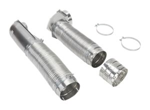 18"-29" Dryer Telescoping Vent Periscope for 2.5" clearance, with 1 male snap-lock fitting and 1 draw-band collar