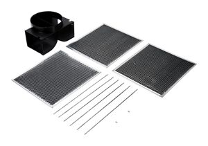 Range Wall Hood Recirculation Kit - Silver (Includes Two Charcoal Filters, Four Rod-Style Clips, and One Deflector Damper)