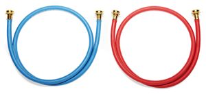 5' Rubber washer fill hoses rated 1000 PSI with 2 female connections and built-in O-Rings - 2 pack